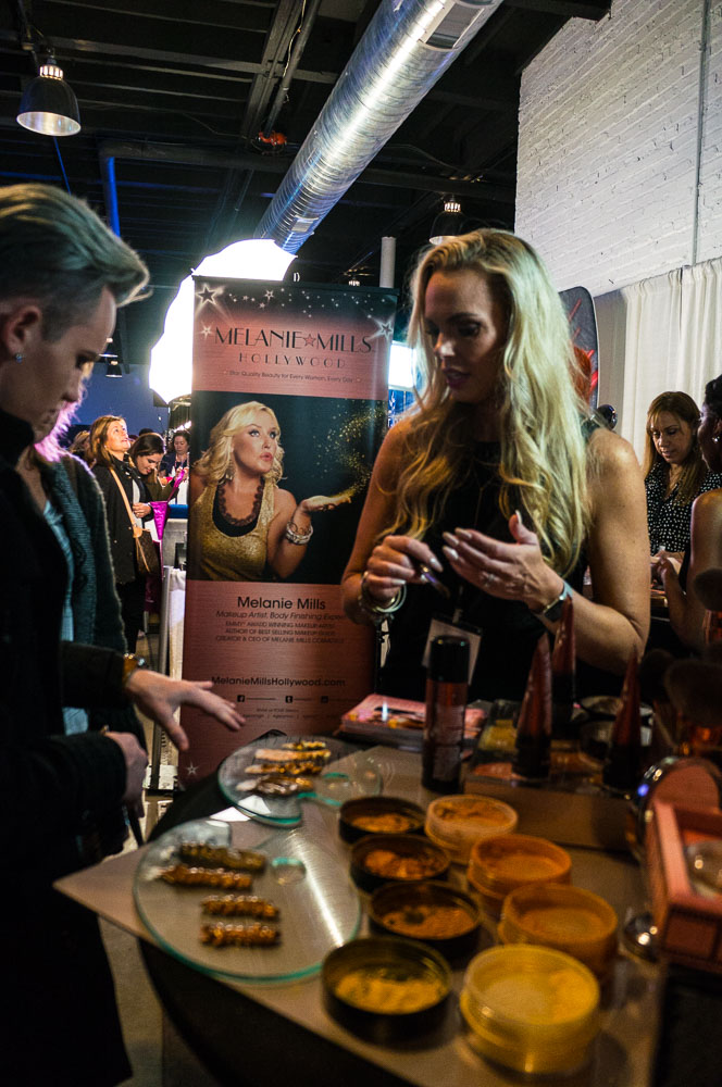 Makeup arist Alexa Rogers at the Melanie Mills Hollywood booth
