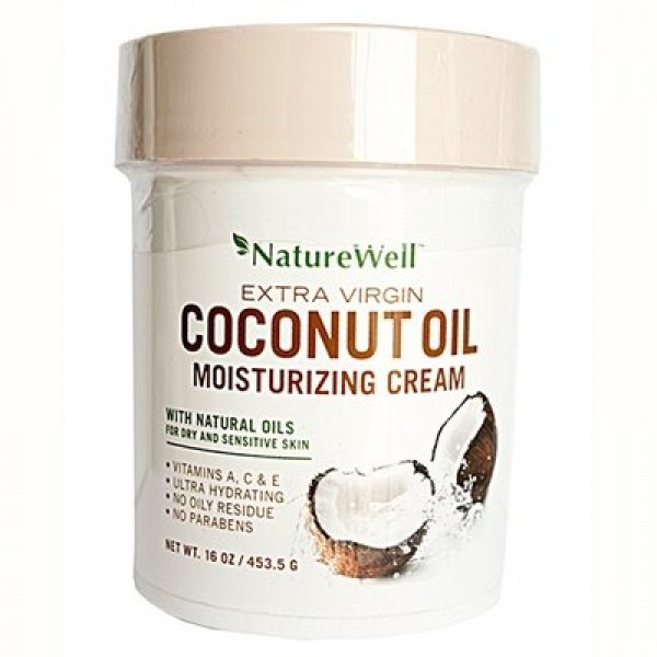 Naturewell Extra Virgin Coconut Oil Moisturizing Cream, 16 oz