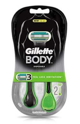 Gillette Body Men's Disposable Razor, 2 Count, Mens Razors : Blades