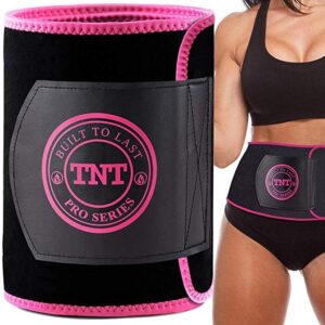TNT Pro Series Waist Trimmer Weight Loss Ab Belt - Premium Stomach Fat Burner Wrap and Waist Trainer
