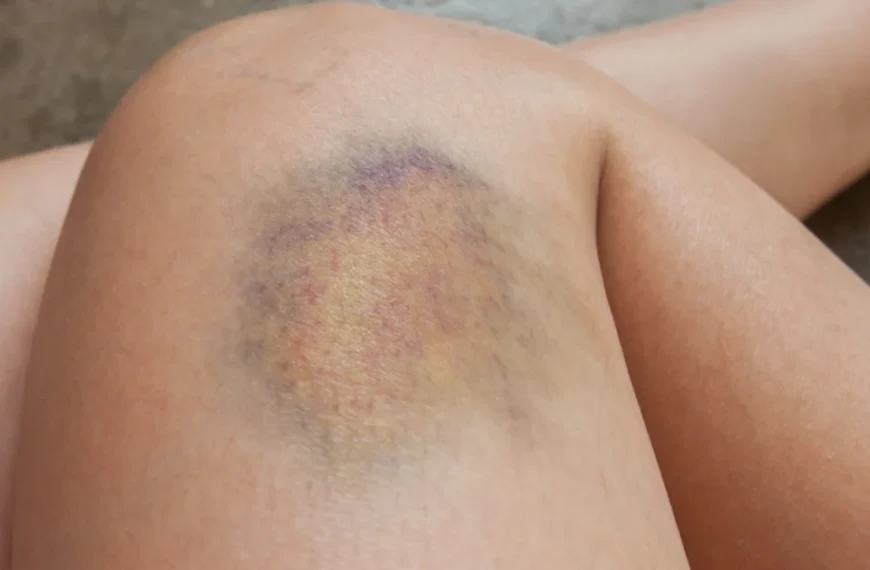 bruise discoloration on the thigh